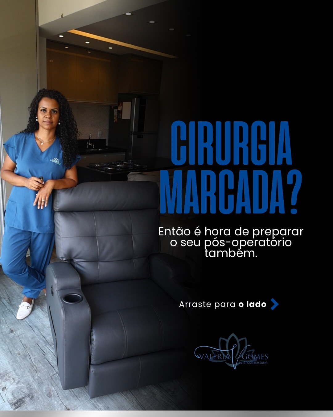 Valéria Gomes em seu ambiente de trabalho